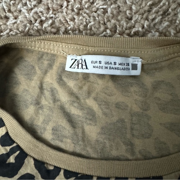Zara Women’s Leopard Print Lightweight Tee Shirt Size‎ Small - Picture 3 of 5